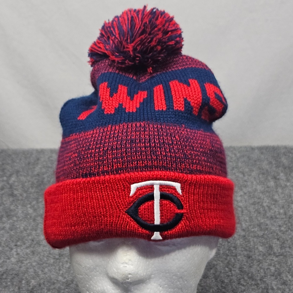 Minnesota Twins Beanie Hat Red Navy Blue Pom Knit MLB Baseball Fan Gear Target